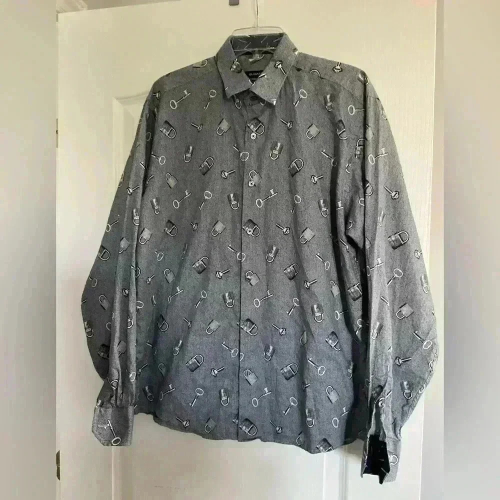 Bugatchi  lock and key 100% cotton shirt